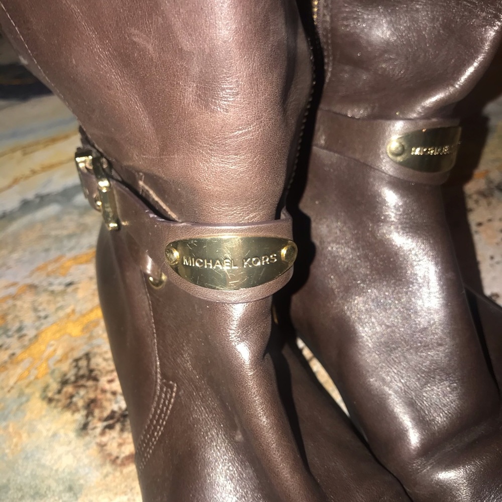 Michael Kors Brown Leather Boots - Picture 4 of 5